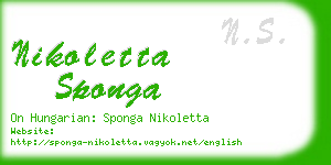 nikoletta sponga business card